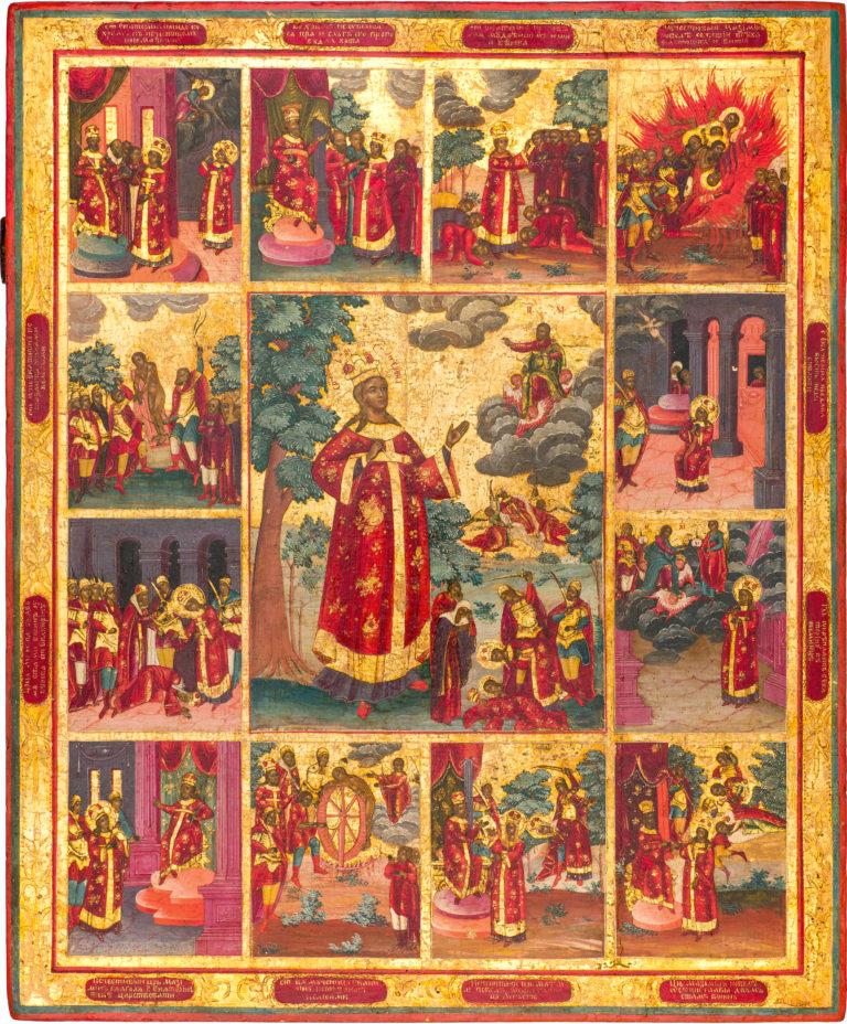 №19 The Great-martyr Catherine, with 12 hagiographical scenes