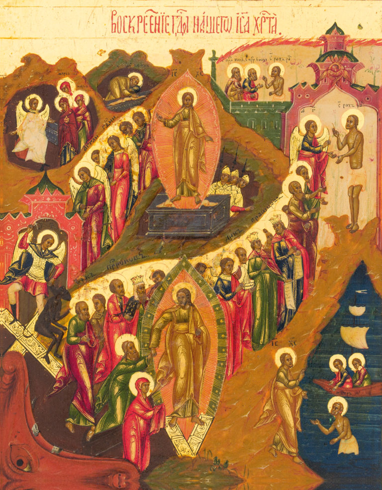 №22 Воскресение – Сошествие во ад, с праздниками в 16 клеймах, образом Спаса Нерукотворного и избранными святыми