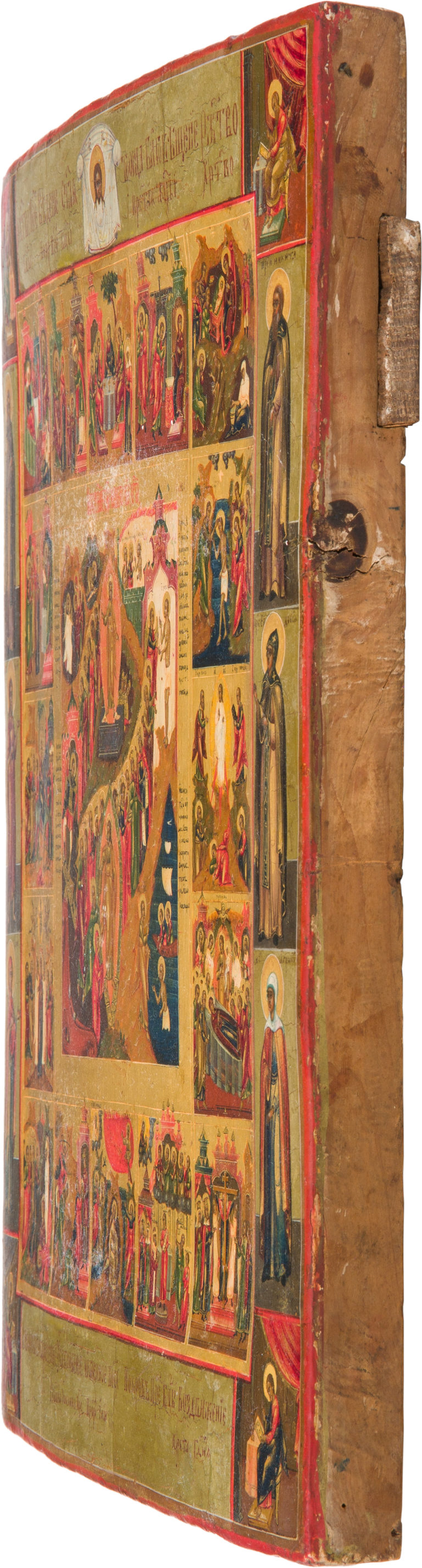 №22 The Resurrection – The Harrowing of Hades, with the Church Feasts, the Holy Mandylion, and selected saints in 16 border scenes