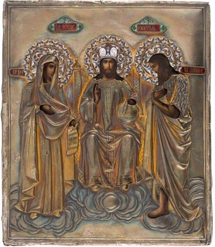 Russian Deesis icon, central Russia, last quarter of the 19th century