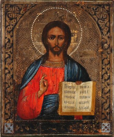 Russian icon of Christ Pantocrator (19th century)