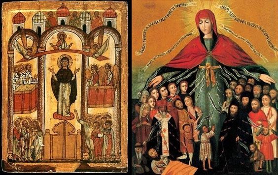 Orthodox Icons of the Intercession of the Theotokos