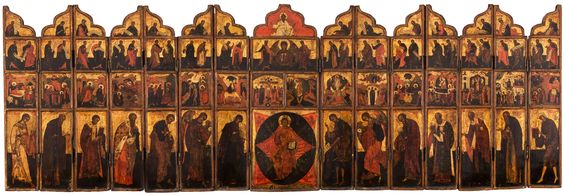 Russian portable iconostasis, Moscow school, early 19th century