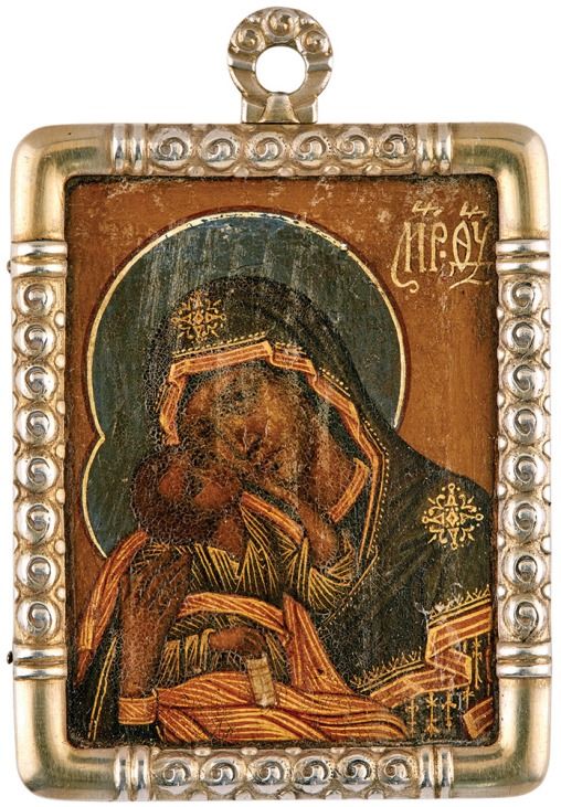 Faberge Icon of the Mother of God, circa 1916
