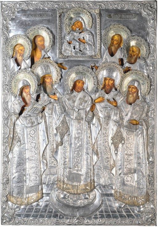 Russian icon of the Rostov saints
