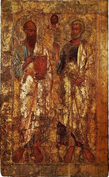 Antique icon of Saints Peter and Paul (c. 1050)