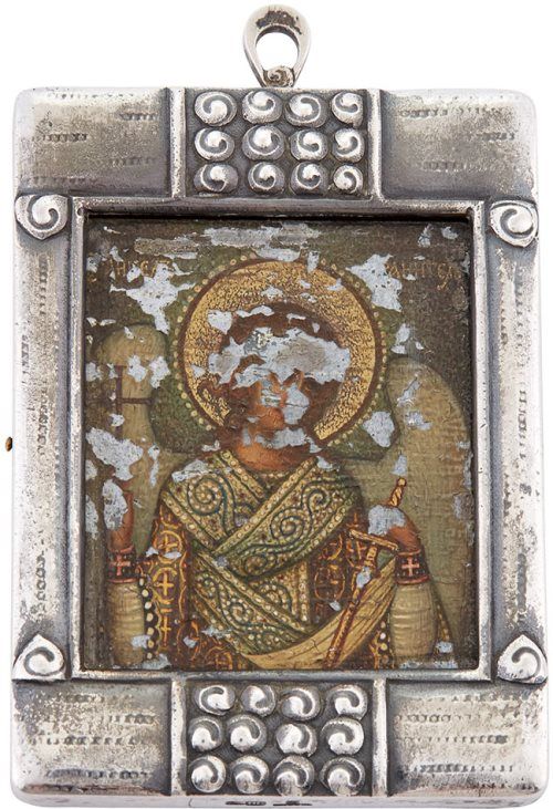 Faberge Silver Icon of the Guardian Angel