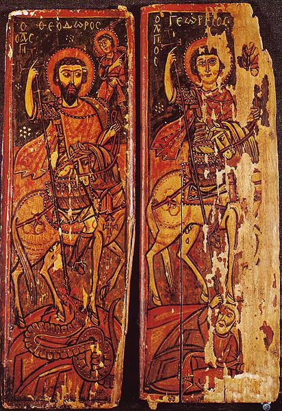 Icon of Sts. Theodore and George on Horseback from the St. Catherine’s Monastery, 9th-10th century