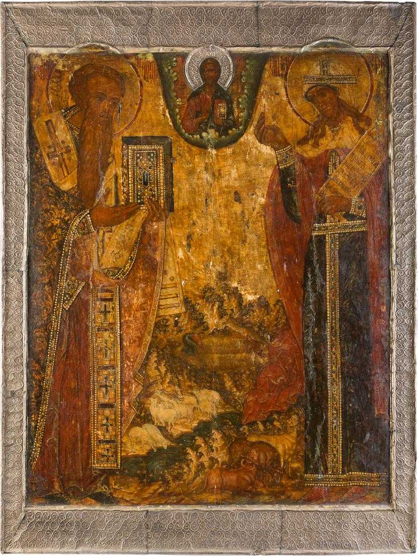 Icon of Sts. Spyridon and Paraskeve (17th century)