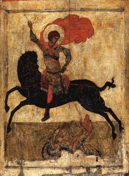 The Miracle of St. George and the Dragon / Black George, Novgorod, 1400-1450