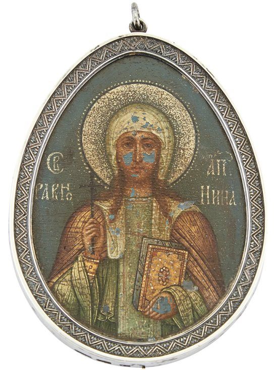 Faberge Silver Icon of St. Nina