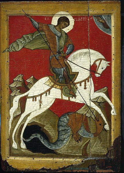 Icon of St. George and the Dragon, late 14th century