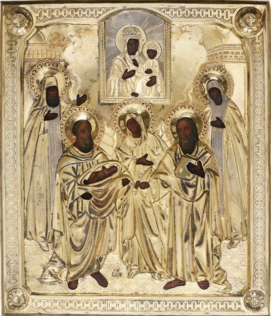 Icon of St. Symeon with Christ Child, St. Anna, and St. John the Evangelist (1882)