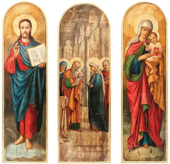 Set of three Orthodox icons