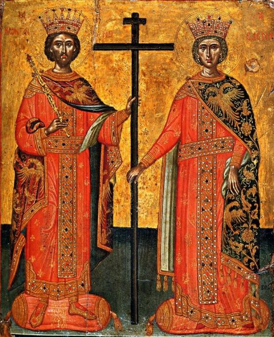 Icon of the Holy Equal-to-the-Apostles Emperor Constantine and Queen Elena