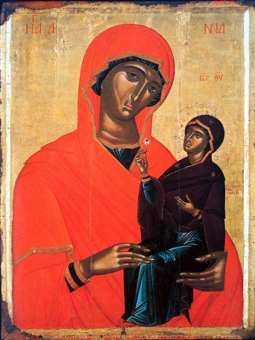 Greek Icons of Saint Anne, the Mother of the Theotokos