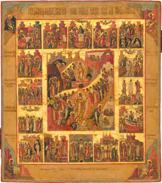 Antique Icons of the Resurrection by Palekh Masters